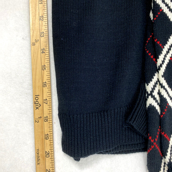 Vintage Marisa Christina Preppy Sweater Womens Small Cardigan Black Red White - Picture 8 of 11